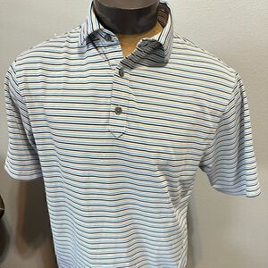 FootJoy Mens Medium Edgewood Country Club Mens Striped Short Sleeve Polo